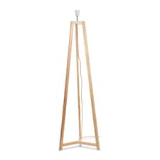 ValueLights Lottie Oak Wooden Free Standing Tripod Floor Lamp Base | Brown