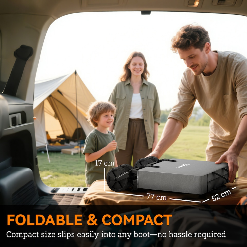 image 1 of Outsunny Folding Outdoor Storage Trolley Cart Bag Telescopic Handle Brakes Grey