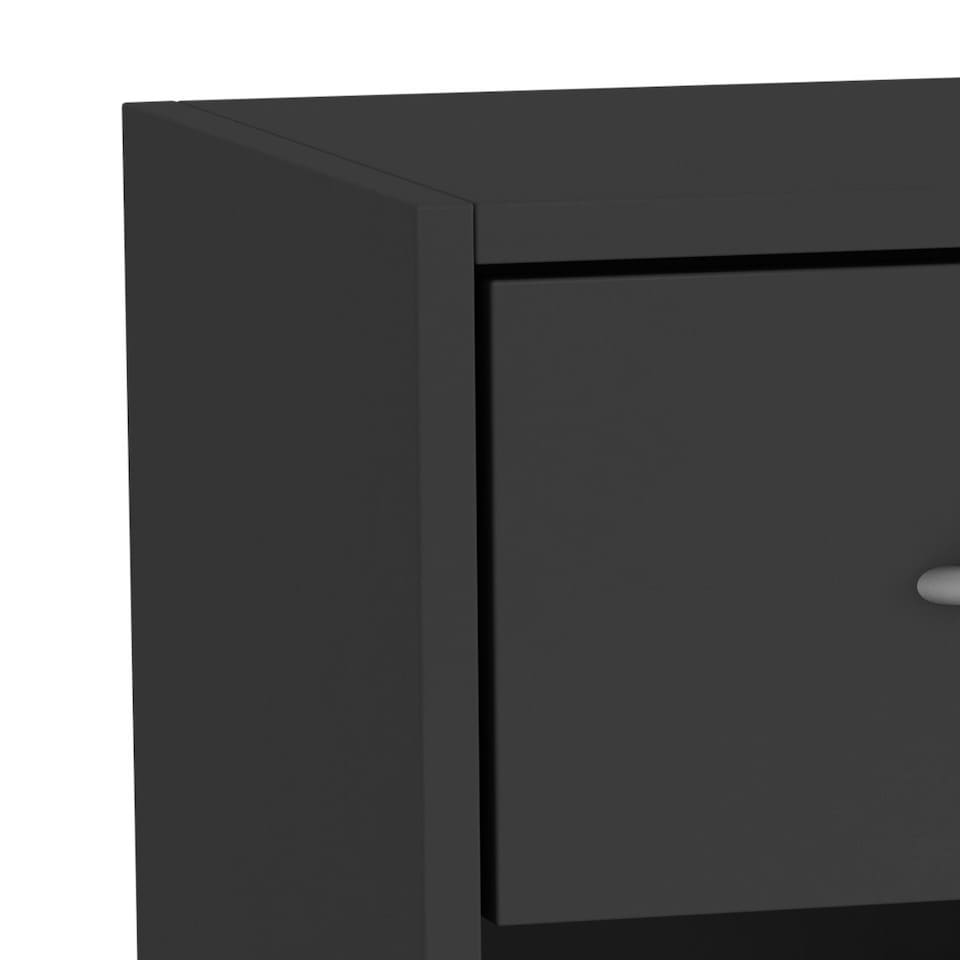 image 1 of 1-Drawer 1-Door Wooden Bedside Table | Grey | Unit Colour: Grey | 1