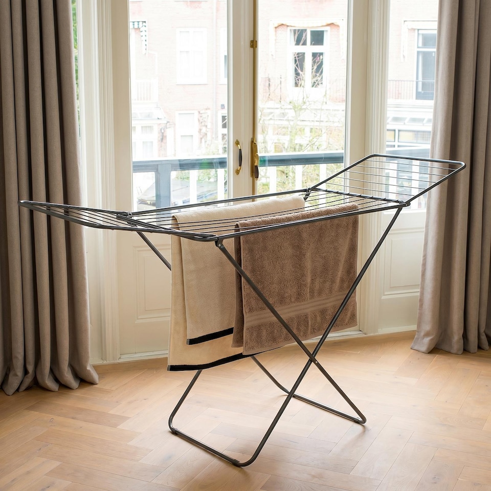 image 1 of OHS 18M Foldable Clothes Airer Stainless Steel Horse Winged Organiser