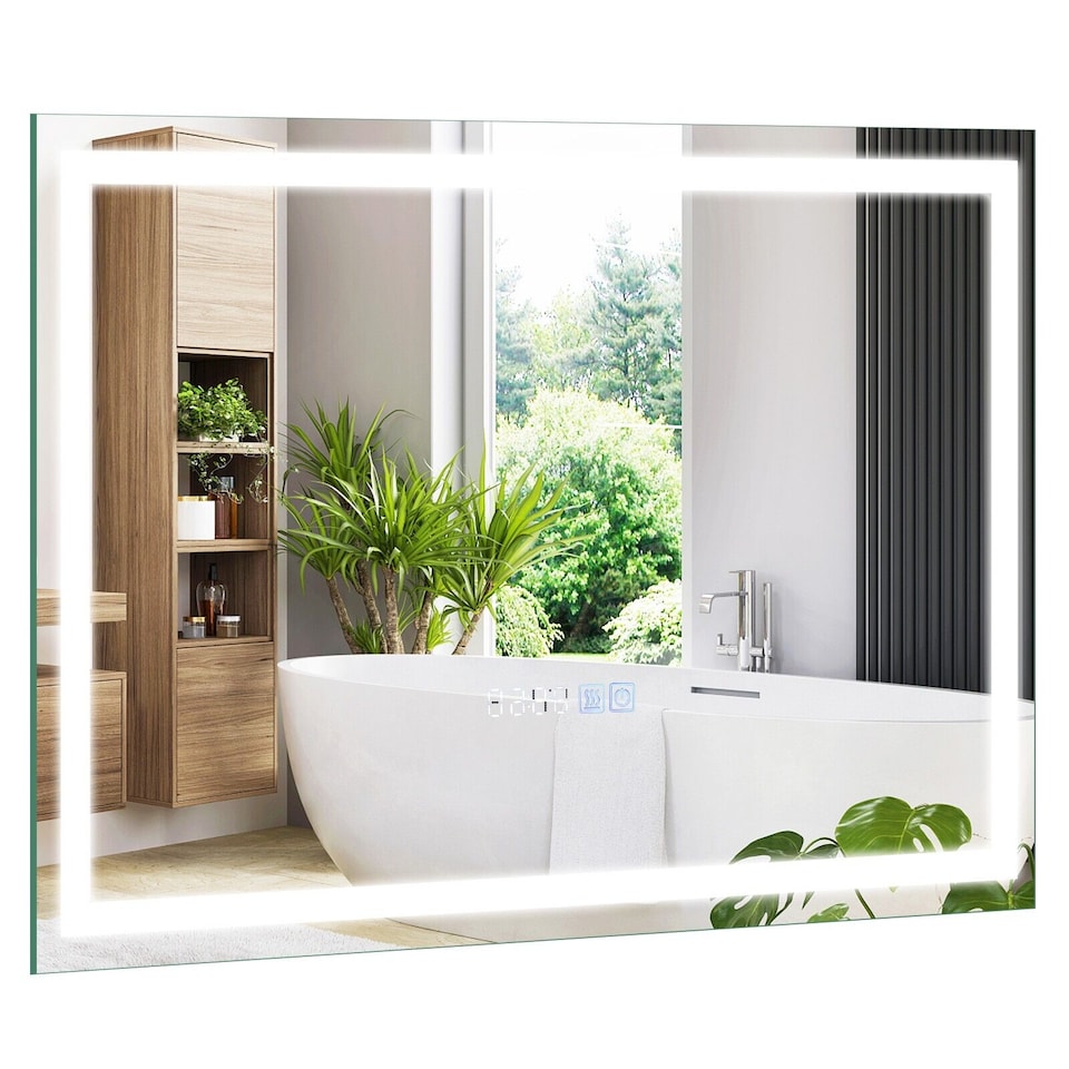 image 1 of COSTWAY 75 x 50 CM LED Lighted Bathroom Mirror Wall Mounted