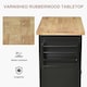 image 4 of HOMCOM Rolling Kitchen Island Cart with Rubber Wood Top Black