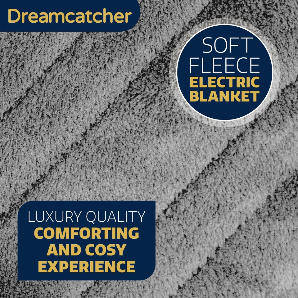 image 1 of Dreamcatcher Silver Soft Microfleece Electric Blanket Heated Throw 160x120cm Silver