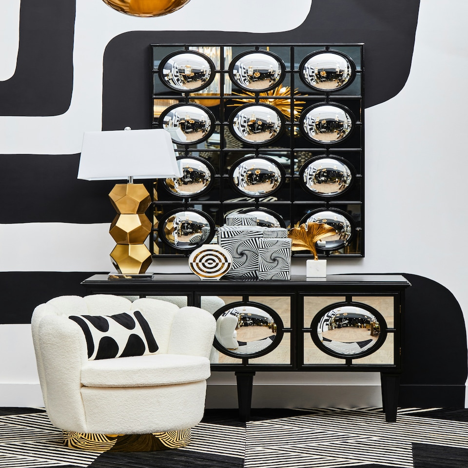 image 1 of Interiors by Premier Black Decorative Wall Mirror Black