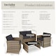 image 6 of Garden Furniture Set Jesolo - 2 armchairs, 1 sofa,  and coffee side table | Cream | nature/dark grey | 122 x 70 x 76 cm | 1