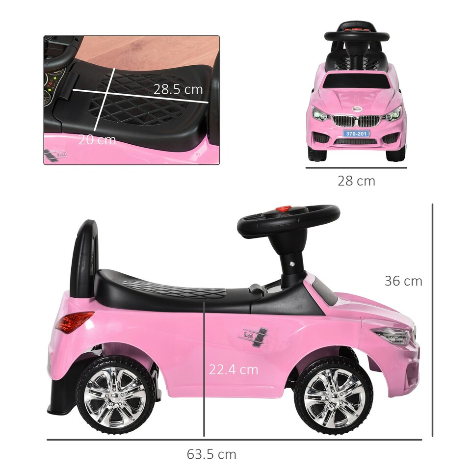 image 1 of HOMCOM Ride on Car Baby Toddler Walker Foot to Floor Sliding Car Slider Pink