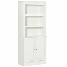 HOMCOM Modern Kitchen Cupboard, Storage Cabinet with Adjustable Shelves, White