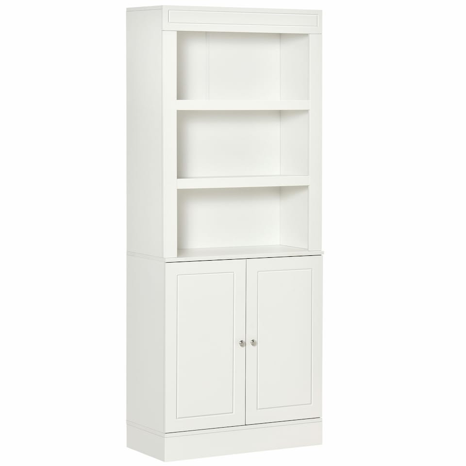 image 1 of HOMCOM Modern Kitchen Cupboard, Storage Cabinet with Adjustable Shelves, White