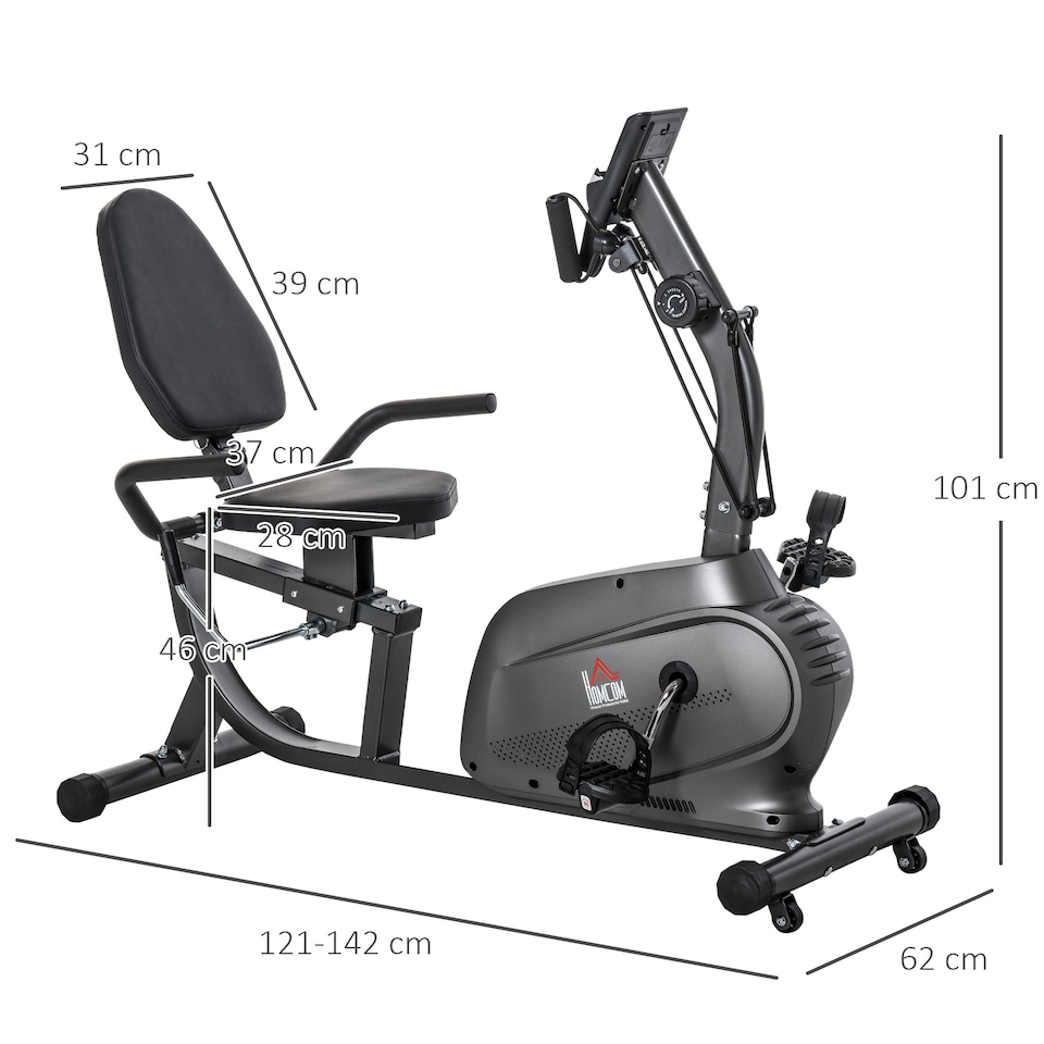 image 1 of HOMCOM Exercise Training Stationary Cycling Bike w/ LCD Monitor & Pad Holder | Black | Black, Gray