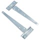 image 5 of 8in / 204mm Heavy Duty T Tee Hinges For Shed + Garden Gates Zinc Plated 8pc Silver