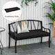 image 2 of Outsunny Garden Bench Cushion 2 Seater Seat Pad Indoor& Outdoor Use Black | Black | Black | 120 x 50 x 8 cm