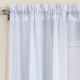 image 2 of Pair of Crystal White Plain Voile Panels 274 cm (108 inch) Rod Pocket Panels for Bedroom and Living Room