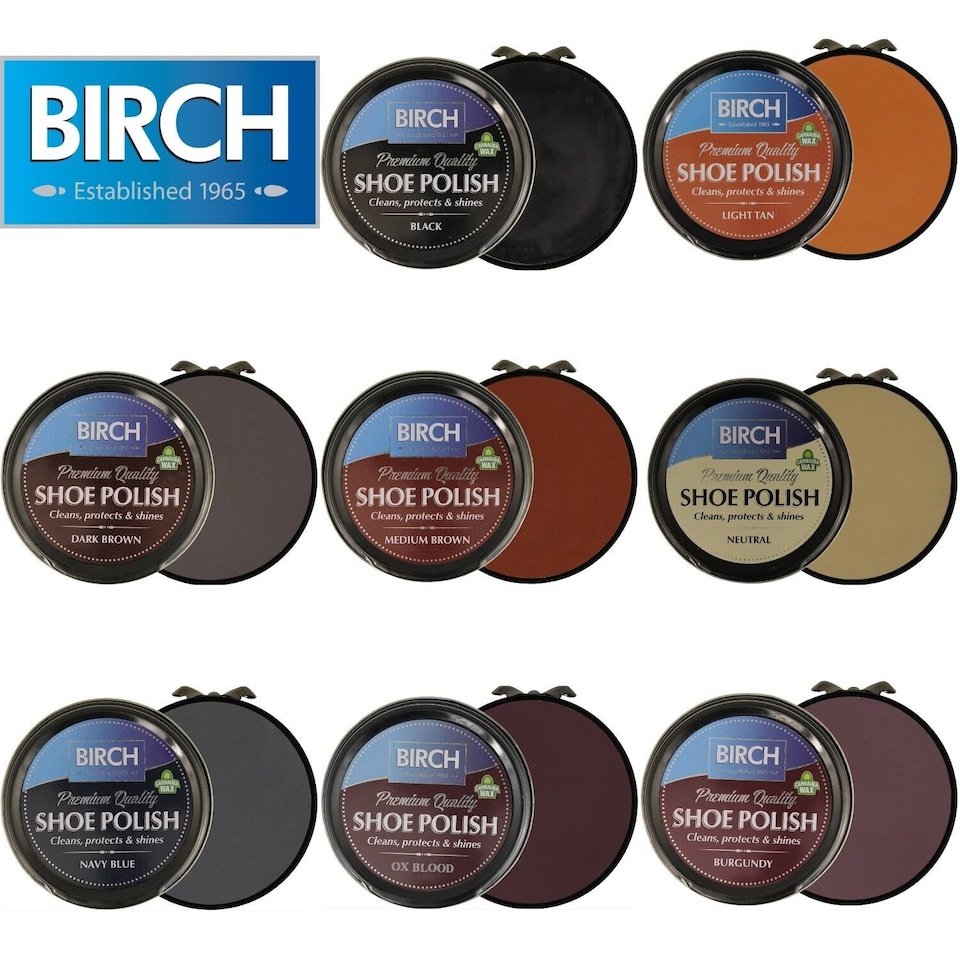 image 1 of BIRCH Traditional Shoe Polish - Wax-Based for Leather Conditioning 50ml