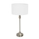 image 1 of ValueLights Maggie Chrome Candlestick Table Lamp White Shade and Bulb