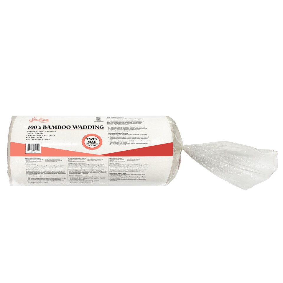 image 1 of Sew Easy Bamboo Wadding - Natural, Twin 182 x 228cm / 72 x 90in, Soft, Hypoallergenic | White