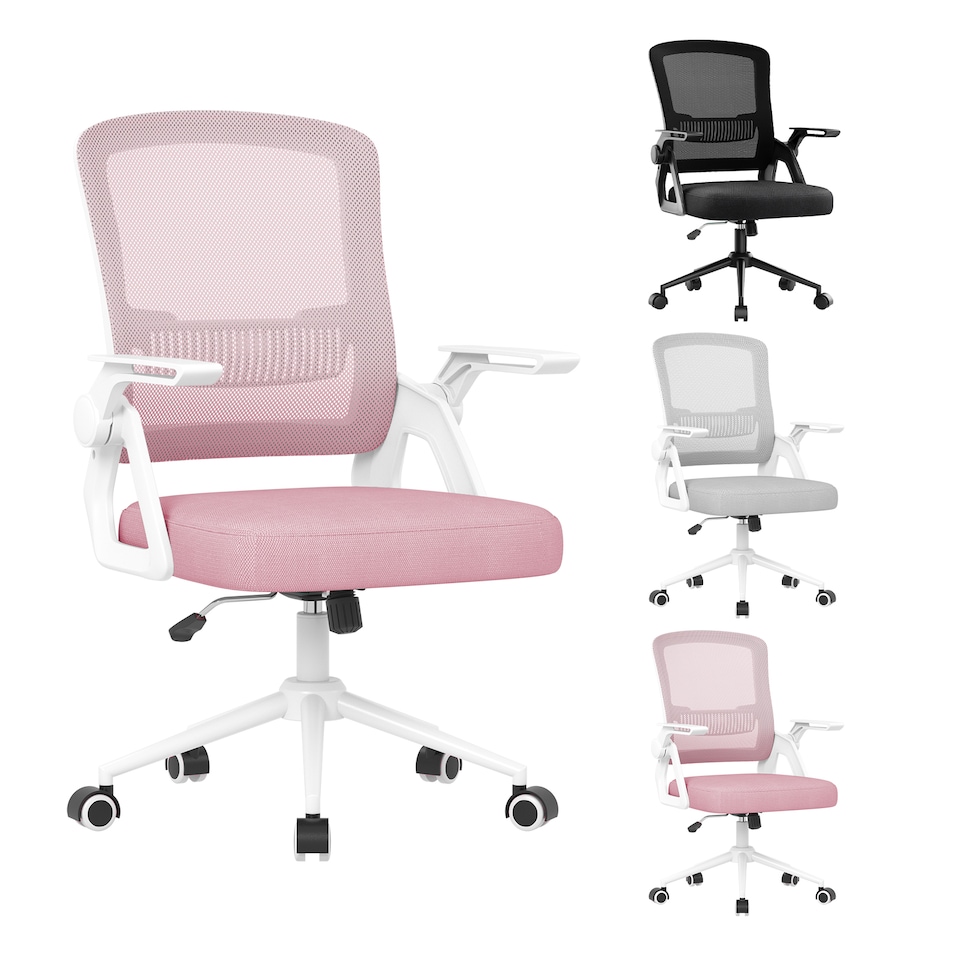 image 1 of Rattantree Ergonomic Swivel Computer Chair with Flip-Up Armrests