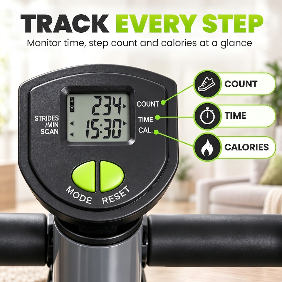 image 1 of HOMCOM Twister Stepper Step Machine with LCD Screen and Handlebars - Grey