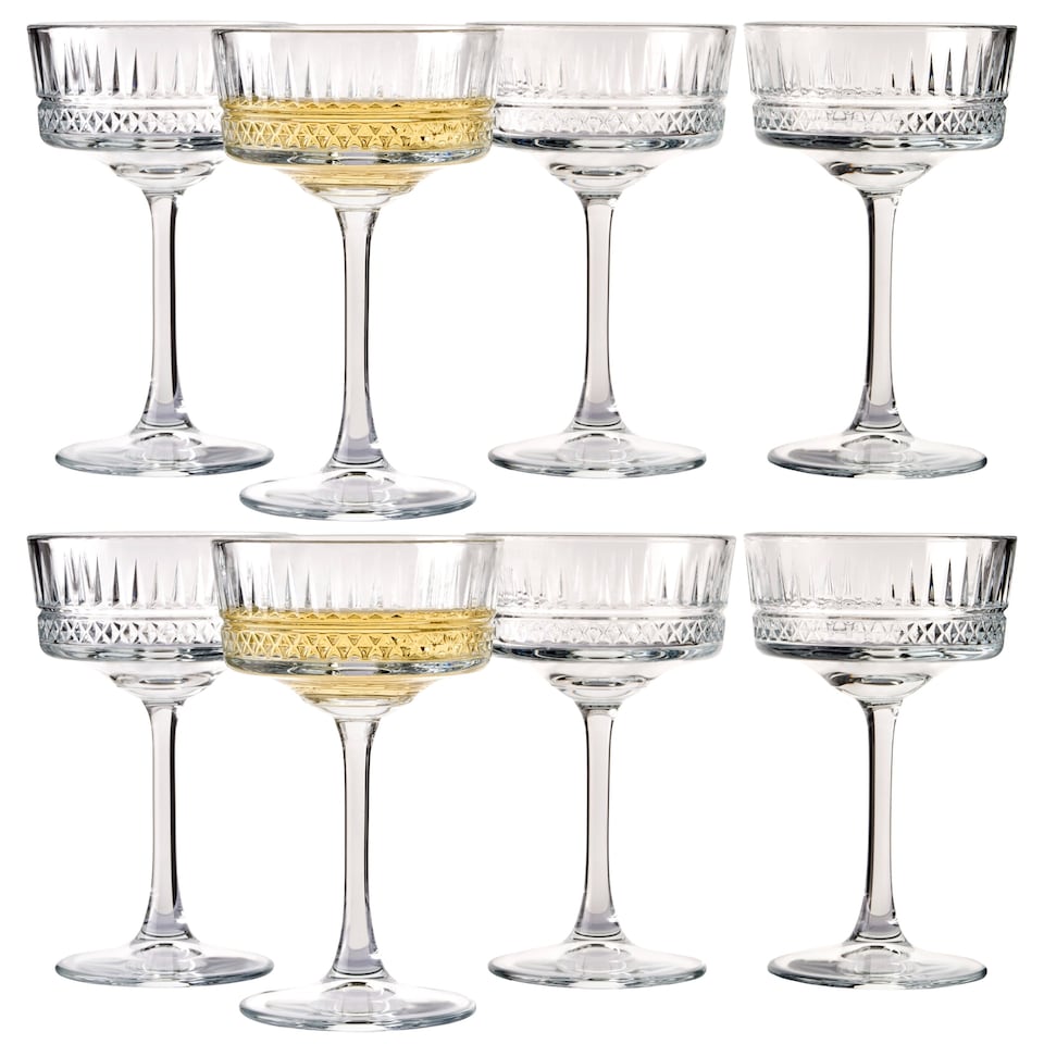 image 1 of Queensway Home & Dining Champagne Coupe Glasses 260ml 4 or 8 Pack | Clear | 8 Glasses
