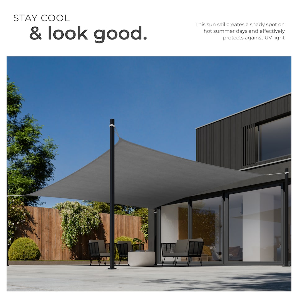 image 1 of Shade Sail - rectangular with UV protection 50, water-repellent, grey | Grey | grey | 5 x 5 m | 1