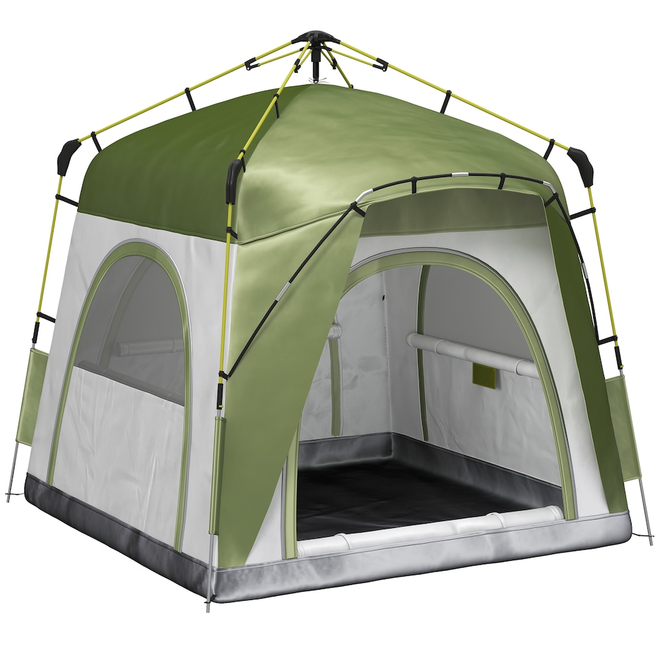 image 1 of Outsunny 4 Man Pop Up Tent Camping Backpacking Dome Tent, Green