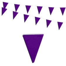 Purple Colour Party Bunting 10m with 20 Pennants