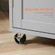 image 5 of HOMCOM Rolling Kitchen Island, Utility Serving Cart with Rubber Wood Top Grey