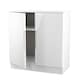 image 6 of Lucca 2 Door Cabinet in White Gloss & White Matt (Ready Assembled) | White | White Gloss & White Matt