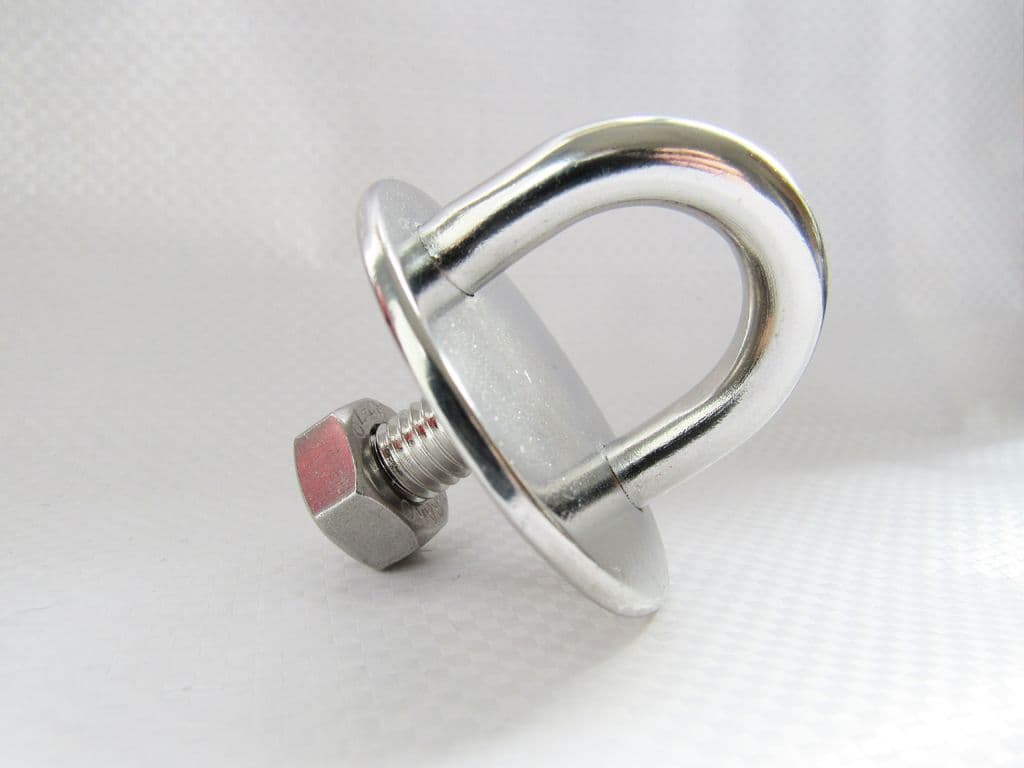 Securefix Direct - 6mm Stainless Steel Round Eye Plate With M8 Screw Thread & Nut (heavy Duty Marine Deck)
