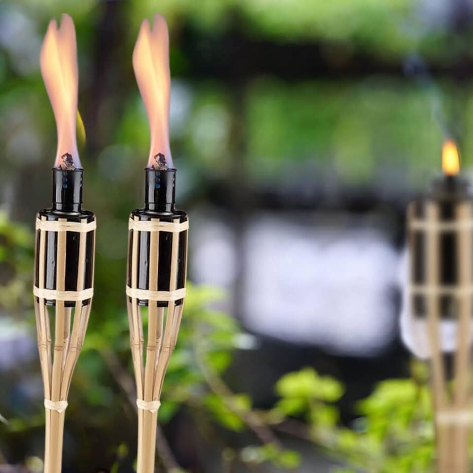 image 1 of 2ft Bamboo Torch Lantern - Outdoor Lighting Burner | Brown | 2