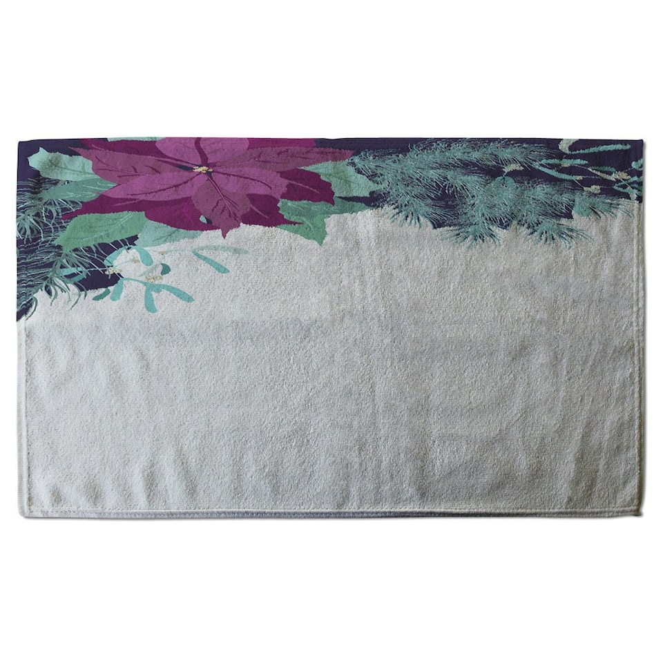 image 1 of Purple & Blue Flowers (Kitchen Towel)