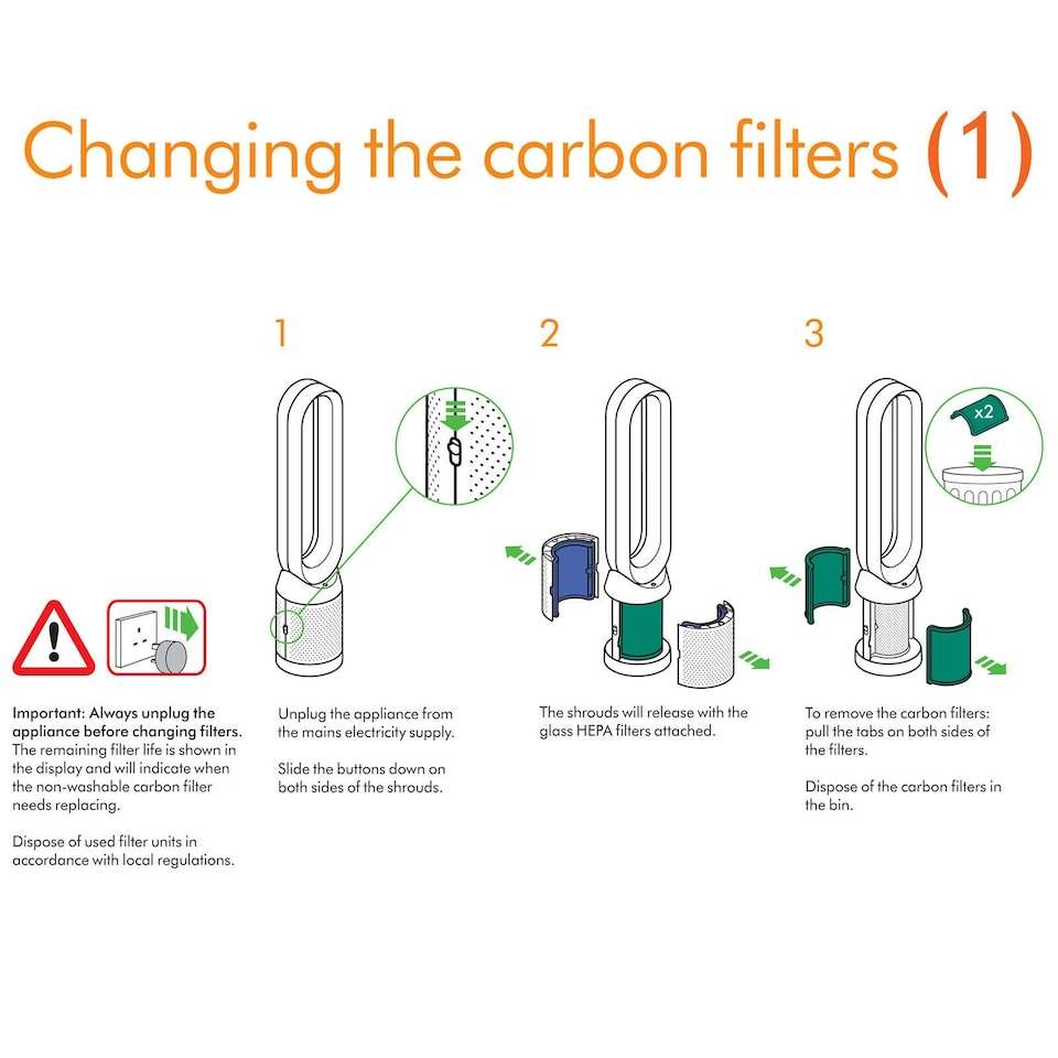 image 1 of Dyson Air Purifier HEPA Filter DP04 HP04 HP06 HP07 HP09 PH01 PH02 PH03 PH04 TP04 TP06 TP07 TP09