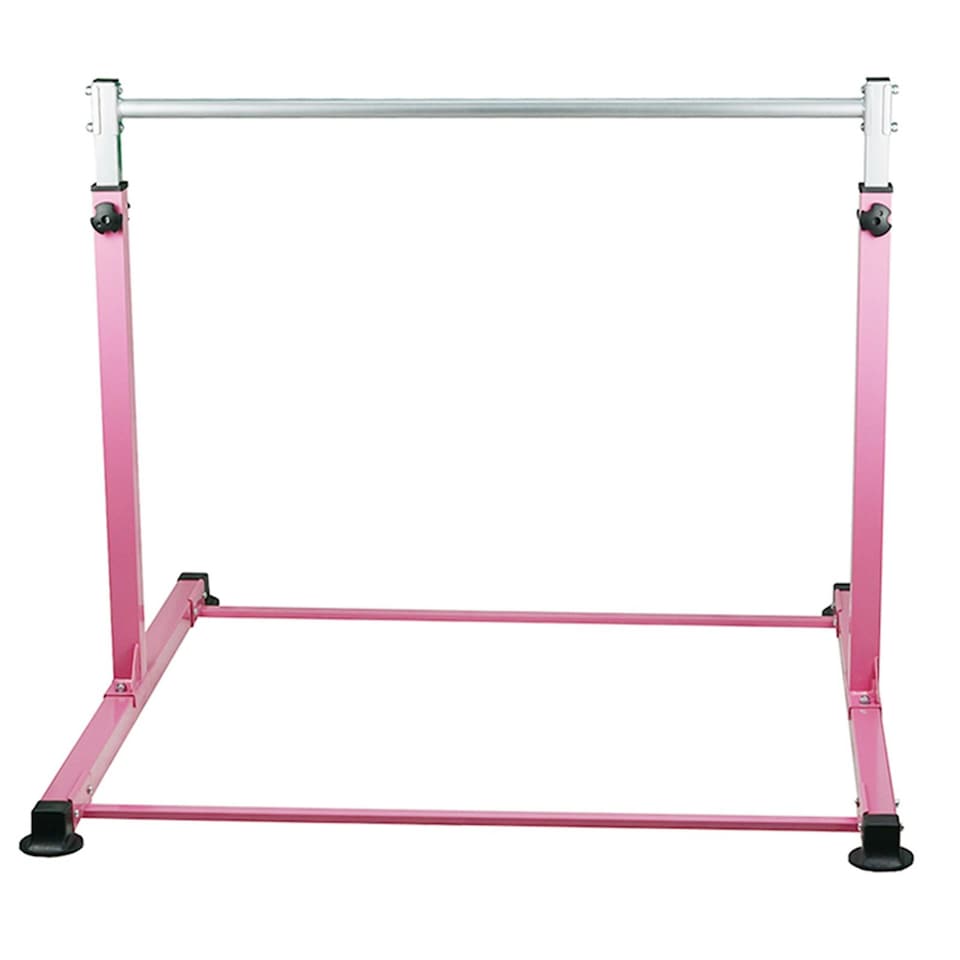 image 1 of Gymnastics Horizontal Kip Bar Home Gym Adjustable Height For Children Kids Pink