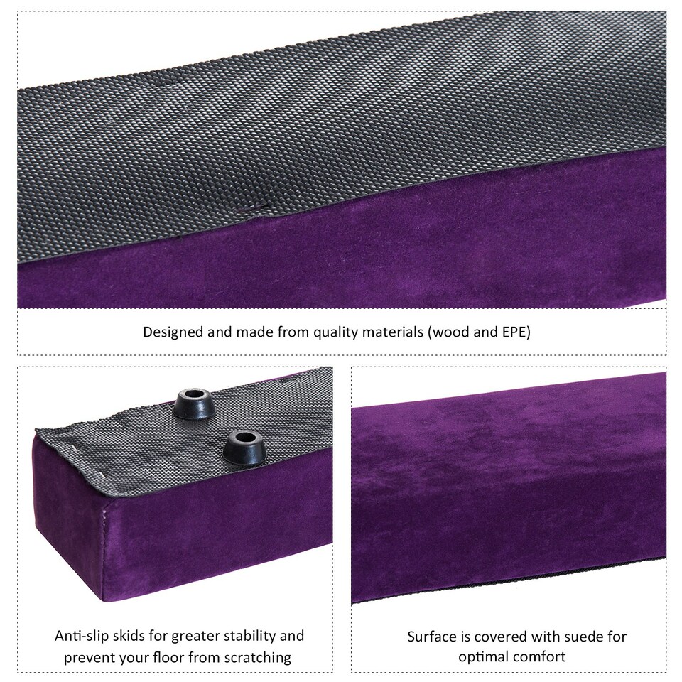 image 1 of HOMCOM 2.4M Folding Balance Beam, Purple