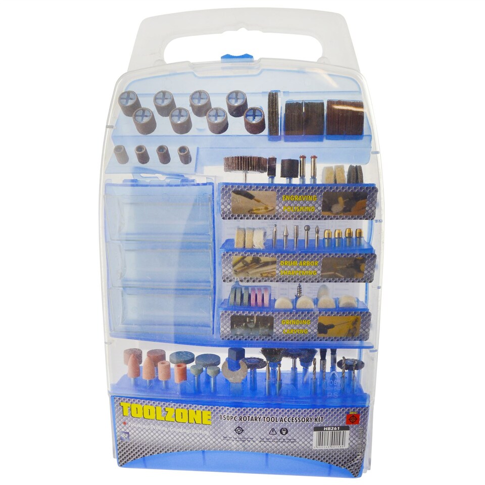 image 1 of 150pc Rotary Tool / Die Grinder Stone Sand Paper Accessory Cutting Kit TE367
