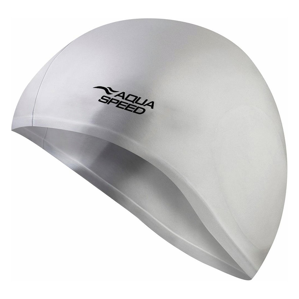 image 1 of Unisex Adult Full Ear Coverage Swimming Cap | Soft Silicone Cap for Pool Use | Silver | Silver | One Size | 1