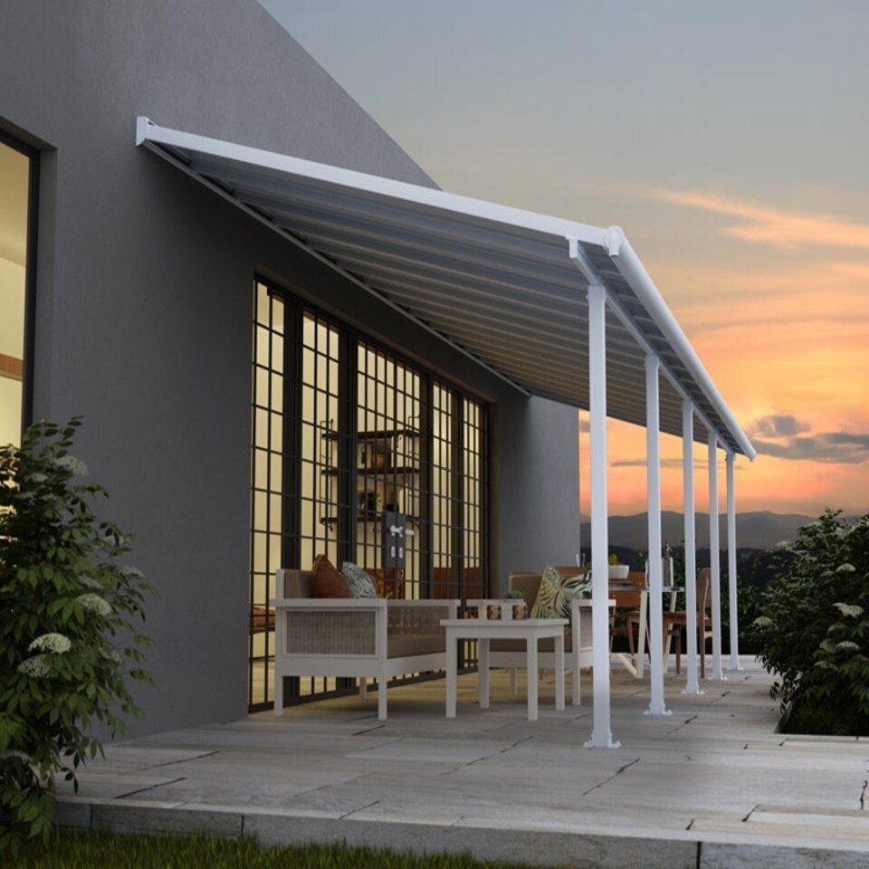 image 1 of Patio Cover Olympia 3 x 9.71 Clear - Polycarbonate - L980 x W300 x H305 cm - White White