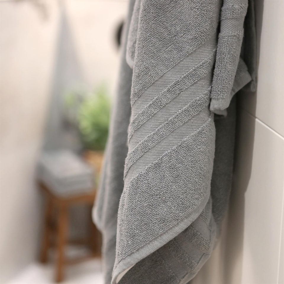 image 1 of Nicola Spring Cotton Bath Sheets - 160cm x 90cm - Grey - Pack of 2