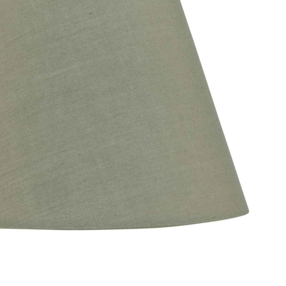 image 1 of Set of 2 Sage Green Cotton 20cm Diameter Tapered Fabric Lamp Shades Green