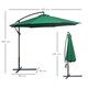 image 5 of Outsunny 3(m) Garden Banana Parasol Cantilever Umbrella with Crank, Green
