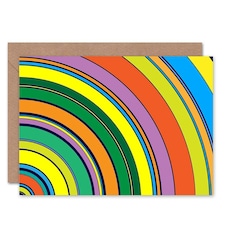 Retro Circles Multi Coloured Art Blank Just to Say Card