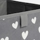 image 5 of OHS 4 Pack Folding Storage Hearts Print Cubes Space Saving Home Bedroom Clothes Toy Organiser Grey