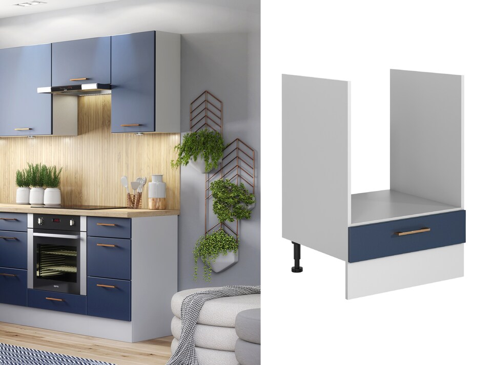 image 1 of Nora Kitchen Oven Housing Unit Single Cabinet Slab - Navy Blue W463xH870mm