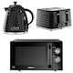 image 1 of Daewoo Argyle Kettle Toaster And Microwave Set Black
