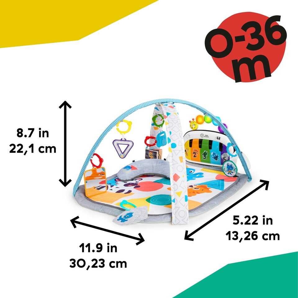 image 1 of Baby Einstein Kickin' Tunes 4-in-1 Baby Activity Gym & Tummy Time Play Mat, 0-36 Months