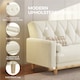 image 5 of Yaheetech Velvet Convertible Sofa Bed with 2 Bolster Pillows-Beige
