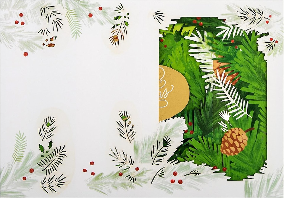 image 1 of Traditional 3D Pop Up Bauble Design for Both Christmas Card