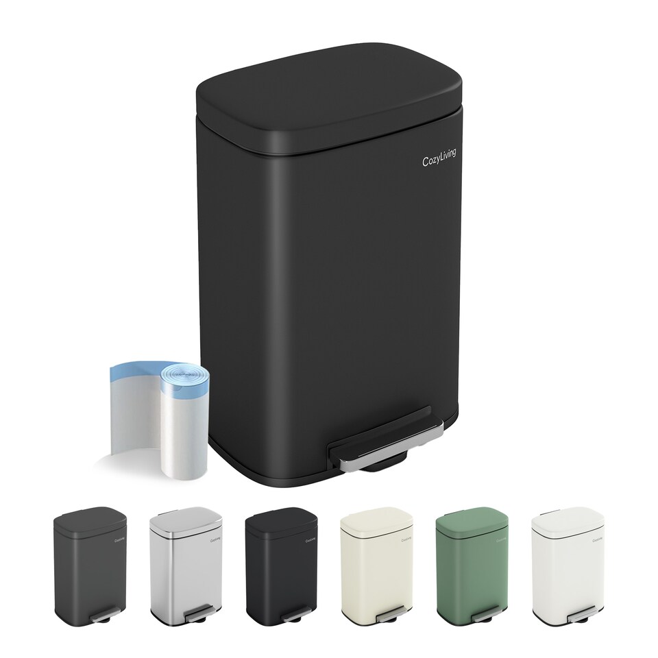 image 1 of CozyLiving 12L Kitchen Pedal Bin Bathroom & Office Rubbish/Waste Bin