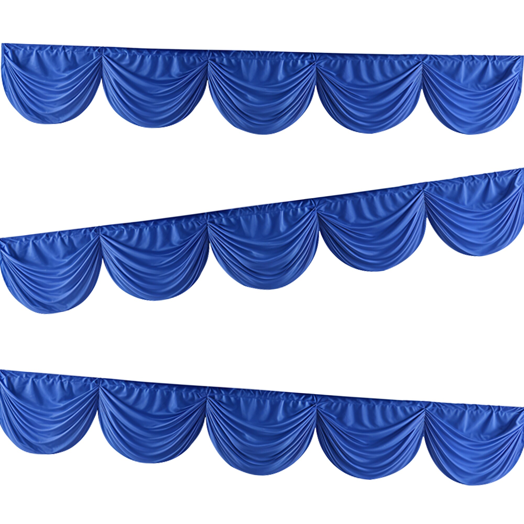 Neel Blue Swag Curtain Panel Ice Silk Detachable Swag Backdrop, 2 Metre in Blue