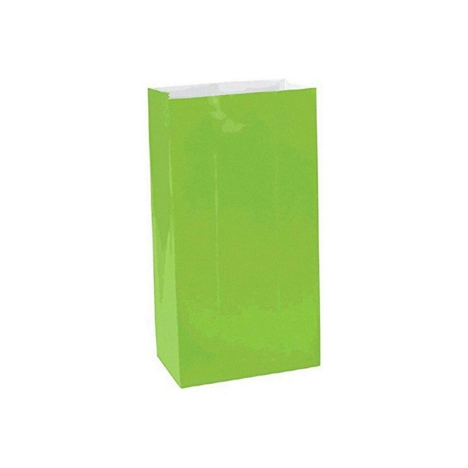Amscan Mini Paper Party Bags - Kiwi Green - One Size