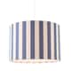 image 2 of Amparo Blue and Oatmeal Linen Striped Drum Lampshade with Fabric Inner Blue